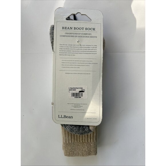 LL Bean Boot Sock Dark khaki. Unisex, Shoe Size L 9-12 Men 10-12 Women - Picture 2 of 2